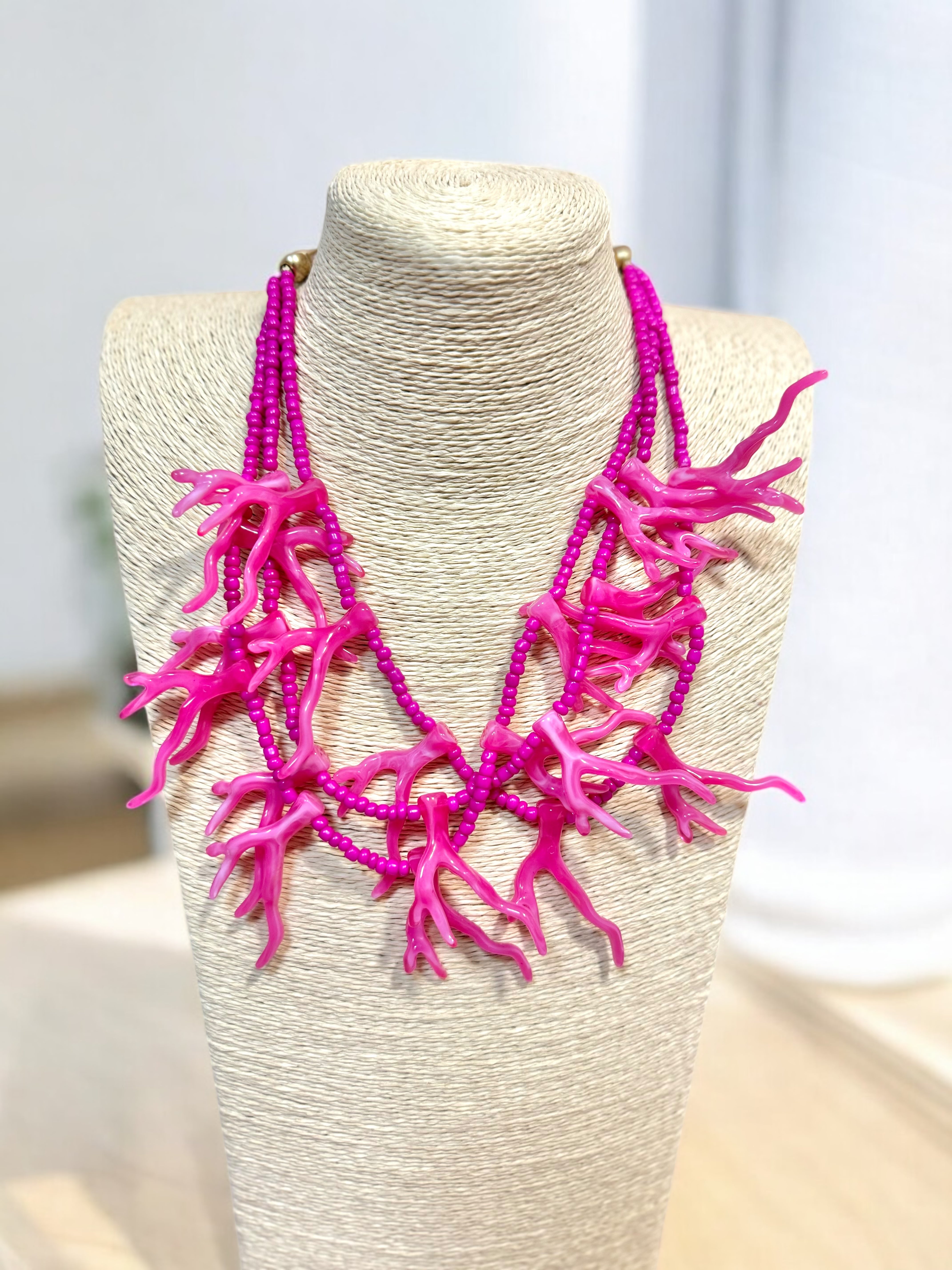 COLLAR CORAL MAXI ROSA