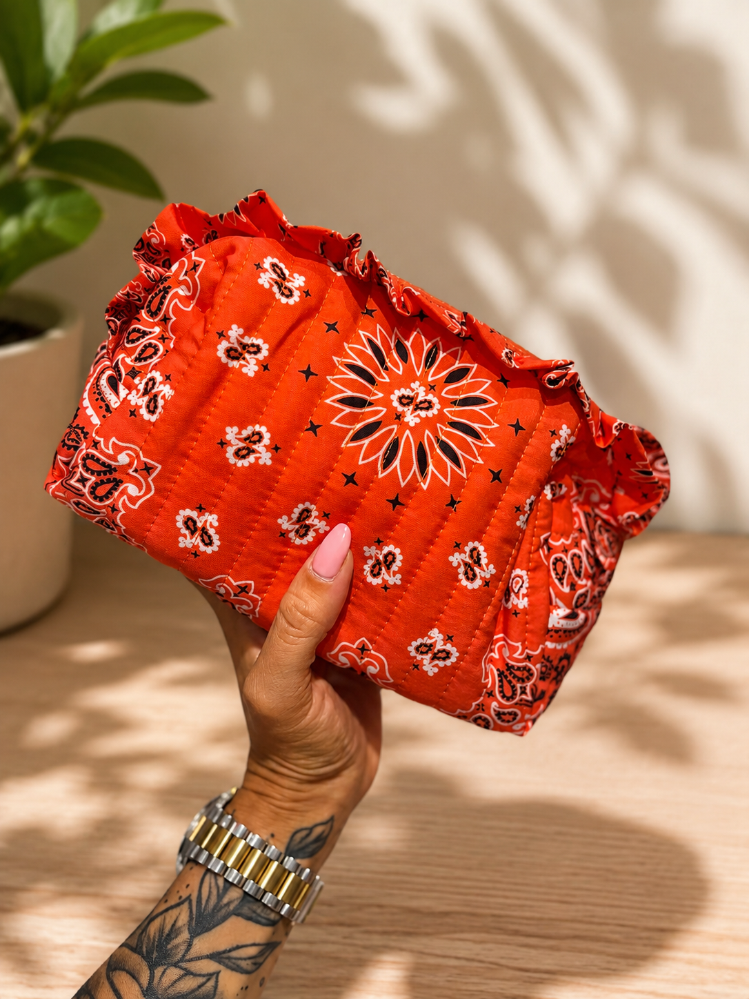 NECESER ACOLCHADO BANDANA | NARANJA