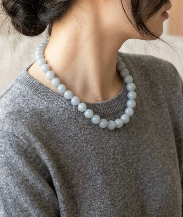 COLLAR BOLAS BLANCO GRANDE