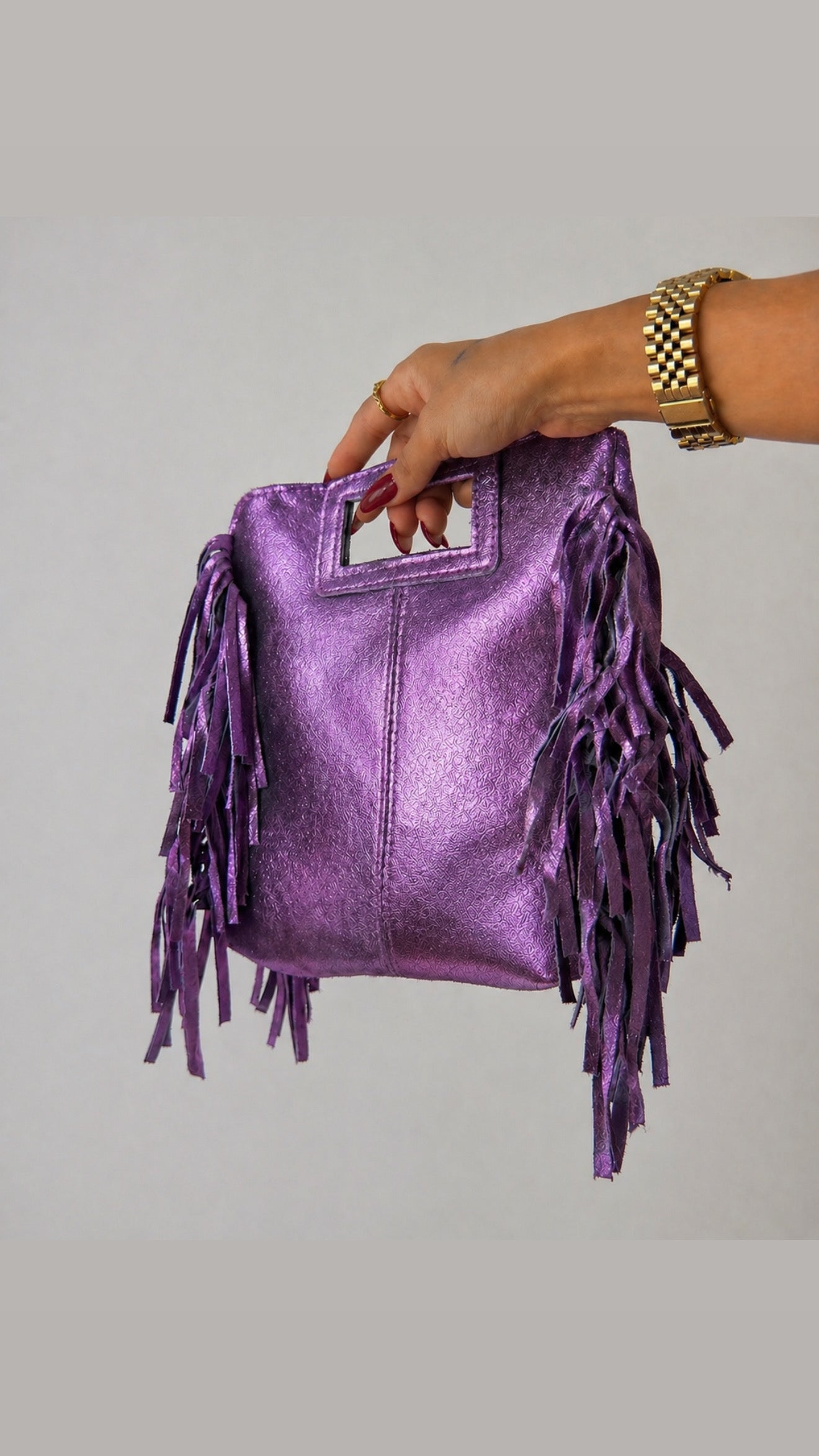 BOLSO FLECOS METALIZADO