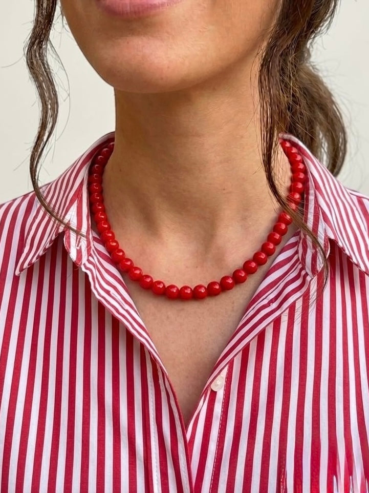 COLLAR BOLAS ROJO MEDIANO