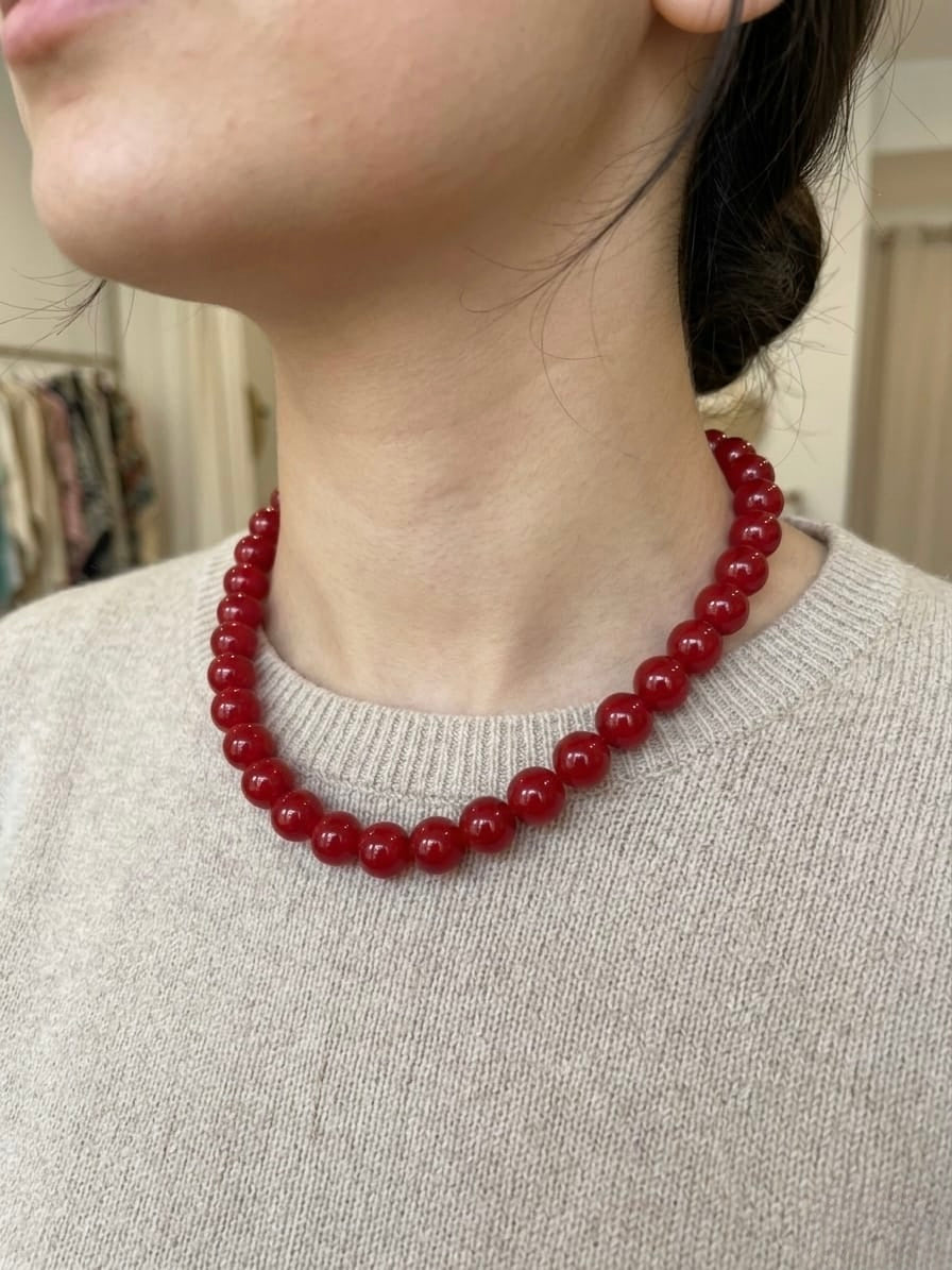 COLLAR BOLAS ROJO